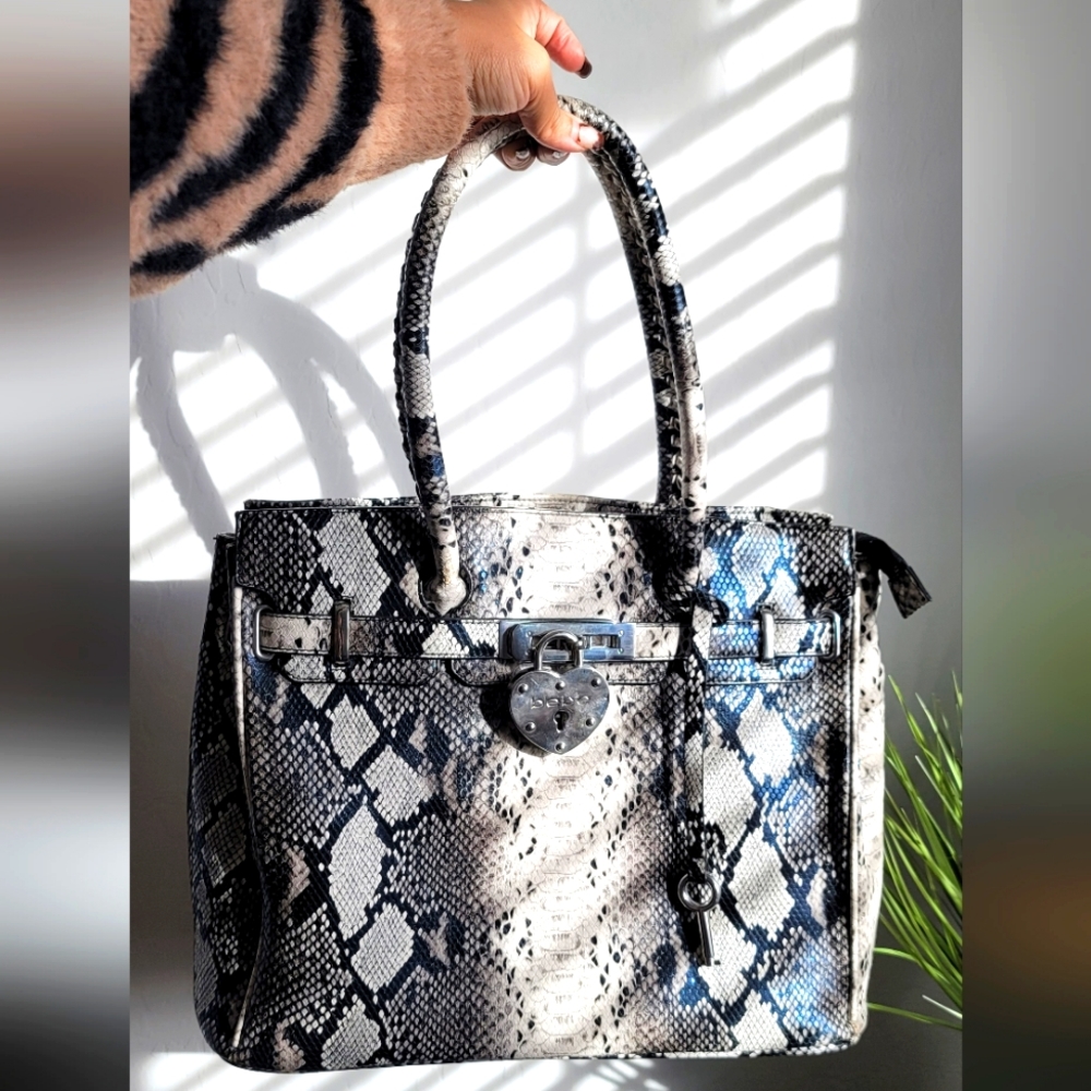 Bebe Snakeskin Large Tote